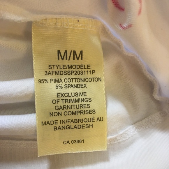 Denver Hayes white with pink flowers Pima cotton soft tank Size M - Picture 6 of 8